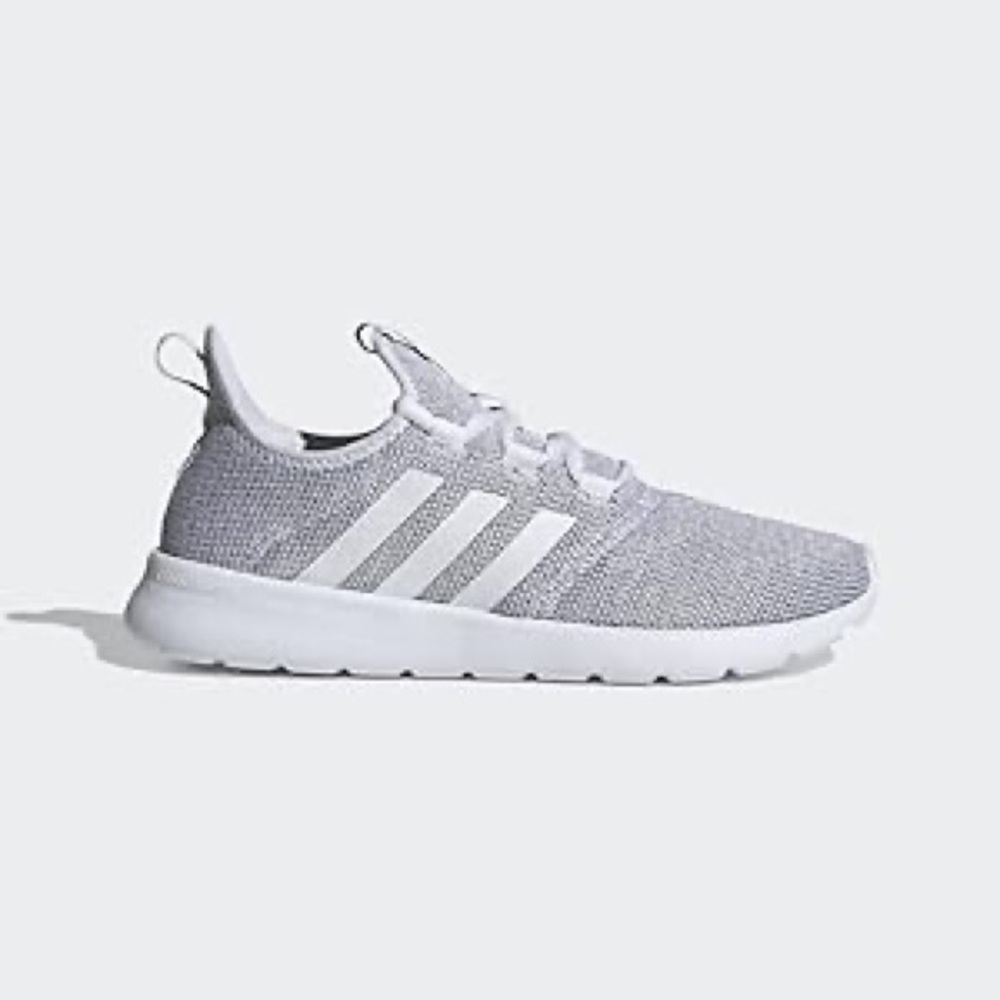adidas Lightweight Knit Sneakers in Light Gray and White